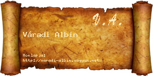 Váradi Albin névjegykártya